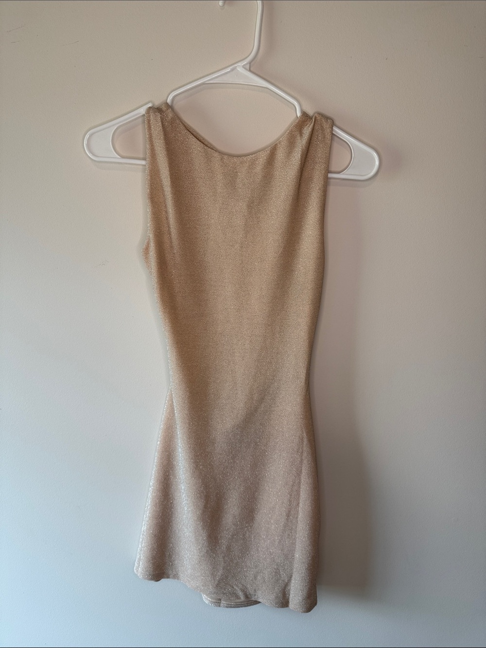 White Fox Boutique Shimmery Cream Mini Dress